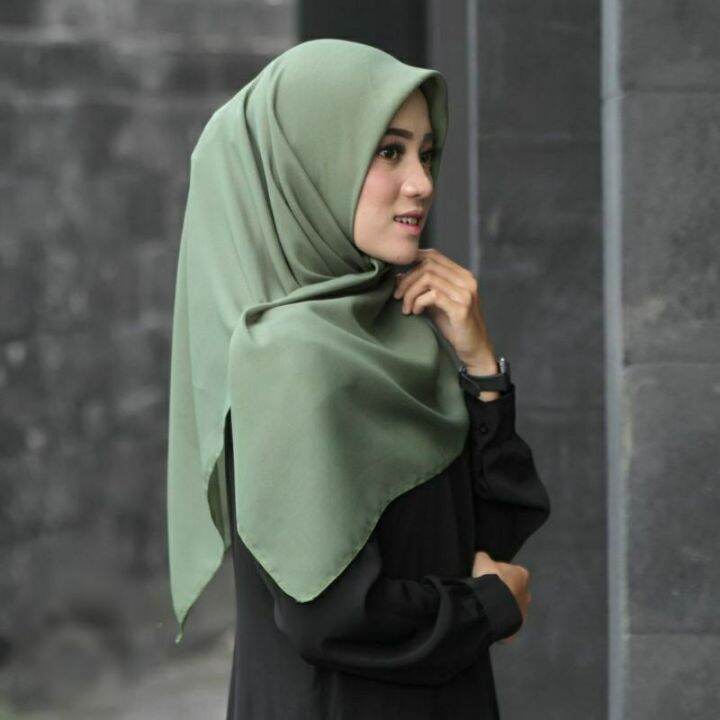 jilbab segi empat paris premium hijab kekinian tersedia warna sage ...