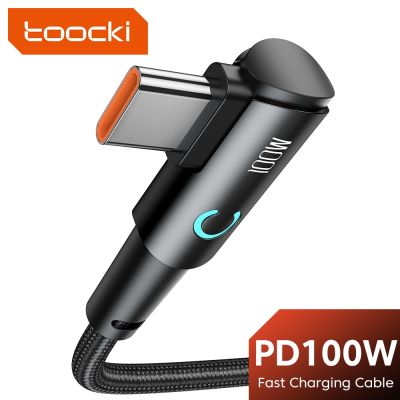 Toocki LED 100W Type C to Type C Cable 5A Fast Charging Charger Data Cord Wire For Macbook Huawei Xiaomi POCO Samsung USBC Cable Wall Chargers