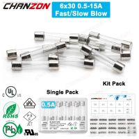 ▫✧ 20pcs 6x30 Glass Tube Fuses Fast Slow Blow 6x30 6x30mm Kit 0.5A 1A 2A 3A 4A 5A 6A 8A 10A 12A 15A 250V 125V 12V Assortment Set