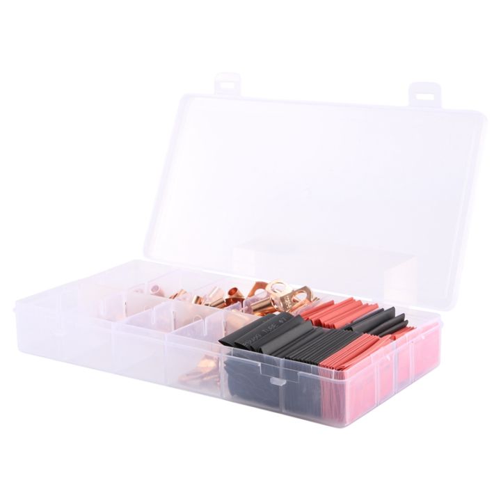 150-pcs-copper-wire-terminal-connectors-awg-2-4-6-8-10-12-ring-lug-kit-with-70-pcs-heat-shrink-80pcs-battery-cable-lugs