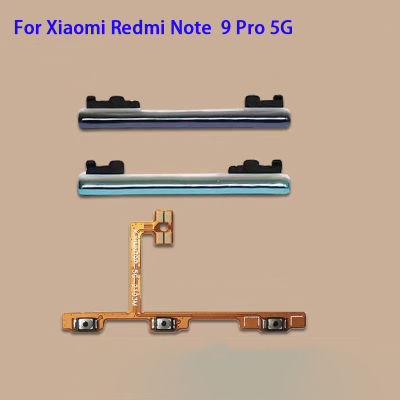 สำหรับ Xiaomi Redmi Note 9 Pro 5G เปิด/ปิดสวิตช์เปิดปิดด้านข้างที่ปรับเสียงขึ้นลงอะไหล่ทดแทนปุ่มปรับสาย