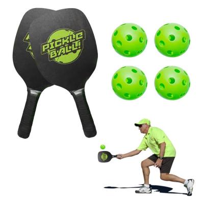 Paddles Set For Pickleball Soft Lightweight Wooden Racquet Set Sports Accessories With Anti Slip Grip Quiet Pickleball Racket For Patios Parks Gyms Lawns Yards robust