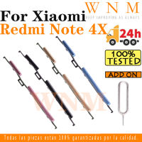 อะไหล่ปุ่มปรับเสียงสำหรับ Xiaomi Redmi Note 4X / Note4x + ปุ่มปุ่มแป้นสัมผัสด้านข้างใหม่