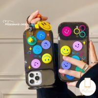 เคสตัวการ์ตูนสีสันสดใสหน้ายิ้มน่ารักเข้ากันได้กับ IPhone 11 XR 7Plus 8Plus 13 14 12 Pro Max 7 8 8 14 Plus XS MAX X SE 2020เคสนิ่มแบบพับ Kaca Rias กันกระแทกสุดสร้างสรรค์