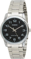 Casio #MTP-V001D-1B Mens Standard Stainless Steel Easy Reader Black Dial Watch