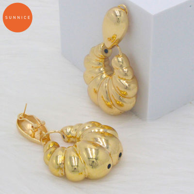 Chunky Croissant High End Tarnish Free 18K Gold Plated Hollow hoop Drop Earrings Women