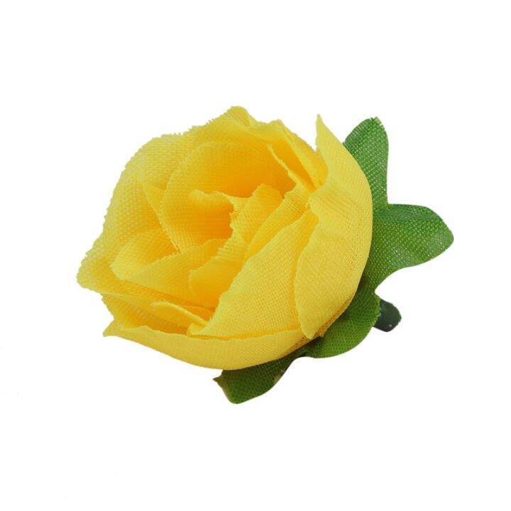 yellow-fabric-silk-artificial-rose-flower-heads-for-decoration-pack-of-100pcs