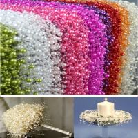 [ดอกไม้ประดิษฐ์ร้อน688] Guirnalda De Cuentas De Perlas Artificales Cadena De Decoración De Boda Suministros De Centro De Mesa Ramo De Novia Accesorios Para El Cabello DIY Flor 5M