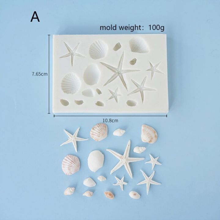แม่พิมพ์ซิลิโคนรูปเปลือกหอยรูปปลาดาวมีกลิ่นหอมแบบ-diy-คุ้กกี้ขนมอบแม่พิมพ์ตกแต่งขนมอบช็อคโกแลต