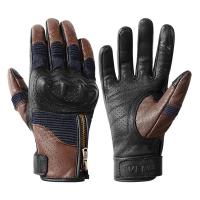 【CW】VEMAR Mens Motorcycle Gloves Leather Retro Breathable Reflective Touch Screen Full-finger Off-road Guantes Riding Protection