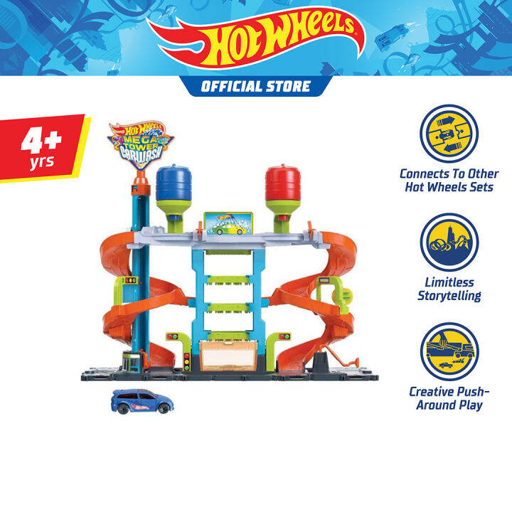 Hot Wheels City Mega Tower Car Wash (HDP05) Lazada