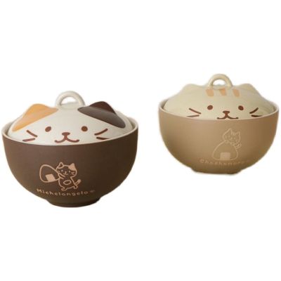 Household Items Tableware Bowl Ceramic Bowl Cat Tureen Porcelain Rice Instant Noodle Tableware Kitchen Appliance