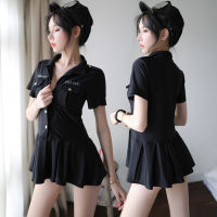 Policewoman uniform temptation stewardess professional suit nightclub role-playing dance performance clothing fun underwear anchor service T2I1