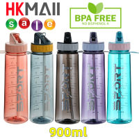 ขวดใส่น้ำแบบพกพา ขนาด 900 ML มีที่จับ  มีมาตรบอกระดับน้ำ สไตล์สปอร์ต กระบอกน้ำดื่ม แบบพกพา ? สินค้าพร้อมส่งจากไทย ?