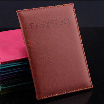 ZONGPAN ผู้หญิงผู้ชายผู้ถือหนังสือเดินทางหนัง Faux Travel Passport Cover Card Case Holder