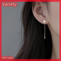 Variety ✨Hot Sale✨ ต่างหูแบบห้อยประดับพู่สำหรับผู้หญิงต่างหูแบบห้อยยาวสไตล์เรียบง่ายต่างหูแบบเจาะสายเครื่องประดับหูขนาดเล็กอินเทรนด์