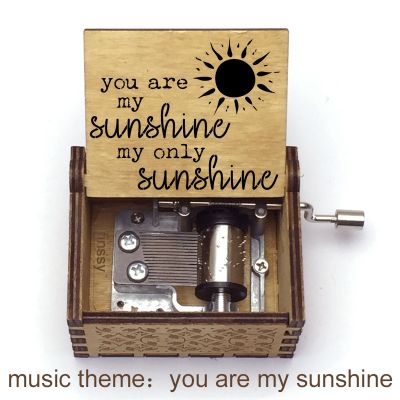 2020 newest You are my sunshine inspired quotes print wooden music box students children birthday party favors gift for kids