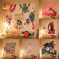 ทอมแค็ต Tapestry Wall Crayon Shin-Chan กำแพงฉากหลังผ้าตกแต่งบ้าน Ins ที่แขวนผนังผ้าม่านพื้นหลังห้องนั่งเล่นในบ้านตกแต่ง