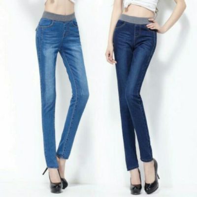 [Post From KL]Ready Stock Korean Style High Waist Jeans(Dark Blue)