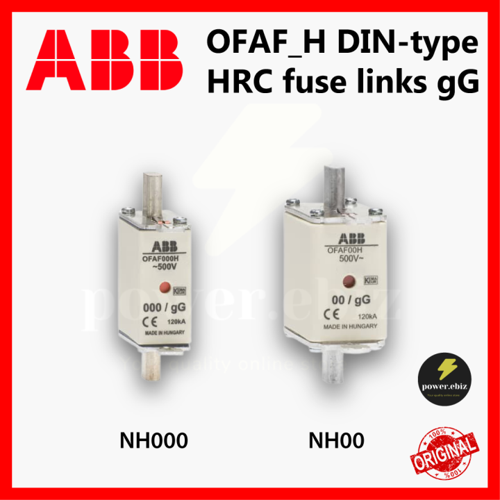 ABB OFAF 500V DIN-TYPE (NH000 63A 100A / NH00 160A) GG HRC FUSE LINKS ...