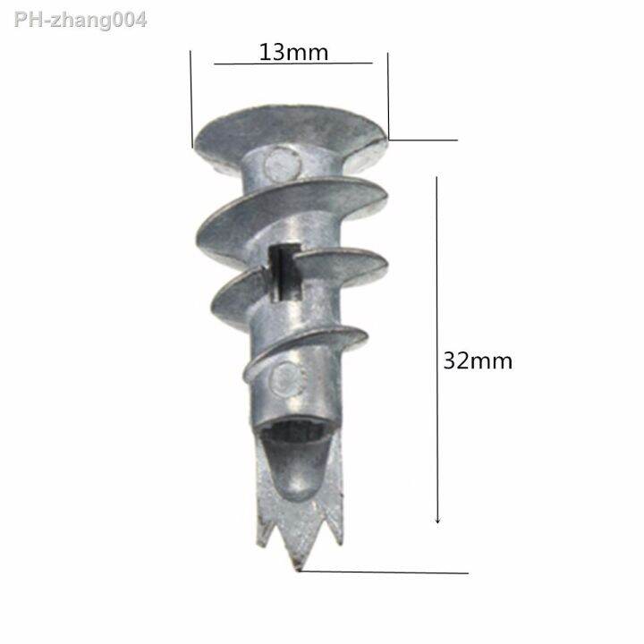 mtspace-durable-5pcs-set-zinc-alloy-plasterboard-fixings-self-drill-cavity-wall-speed-anchor-plugs-including-screws-13mmx32mm