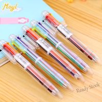 【Ready Stock】 ❣❈✵ C13 ?New Arrival?6 Colors in 1 Ballpoint Pen Transparent Shell Press Multicolor Pen Office Stationery