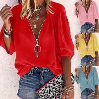 2023 Spring Summer Fashion New Ladies Chiffon Womens Blouse Long Sleeve Loose Basic Tops Pullover T-Shirt