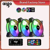 AR12 Aigo 3Pin เคสระบายความร้อน RGB พัดลมทำความเย็น120มม. 5V Aura ซิงค์12ซม. คอมพิวเตอร์ส่วนบุคคลเย็น Arc พัดลมเคสเงียบพร้อมตัวควบคุม