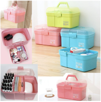 กล่อง Strong storage Box Big กล่องใส่ของ มีทั้งหมด 6 สี กล่องใส่อุปกรณ์เล็บพลาสติกหนา พร้อมตัวล้อค 2 ชั้น พลาสติกแข็ง ทนทาน