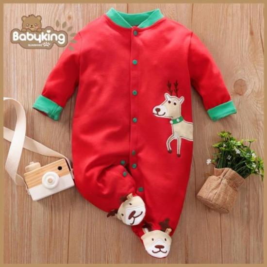 Áo body liền thân bodysuit cho bé gái và bé trai phong cách giáng sinh noel - ảnh sản phẩm 1