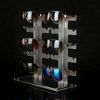 【CC】卐▽  Row Sunglasses Rack 10 Pairs Glasses Holder Display Transparent floating display case