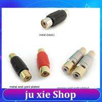 JuXie store RCA Female to Female F/F Joiner Couplers AV Audio Video Adapter copper Cable Connector Jack Plug Gold Plated Speaker 3types