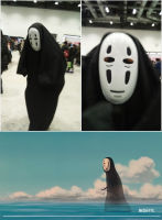 Spirited Away Cosplay Costume Hayao Miyazaki Faceless Male Clothes Children Halloween Horror Grimace Costume Mask