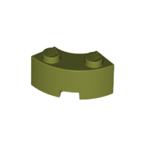 Lego part (ชิ้นส่วนเลโก้) No.85080 Brick, Round Corner 2 x 2 Macaroni with Stud Notch and Reinforced Underside