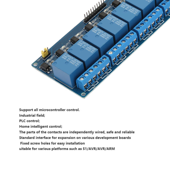 โมดูล-plc-สำหรับควบคุมโมดูลรีเลย์8ช่องสัญญาณพร้อมตัวแยกออปโตคัปเปลอร์บอร์ดสีฟ้า