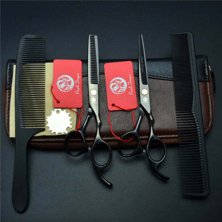 Professional Black 6.0 Barber Scissor Japan 440C Haircut Scissor