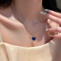 Candy Color Changing Heart Pendant Necklace For Women Simple Design Temperature Sensitive Stone Peach Choker Party Jewelry