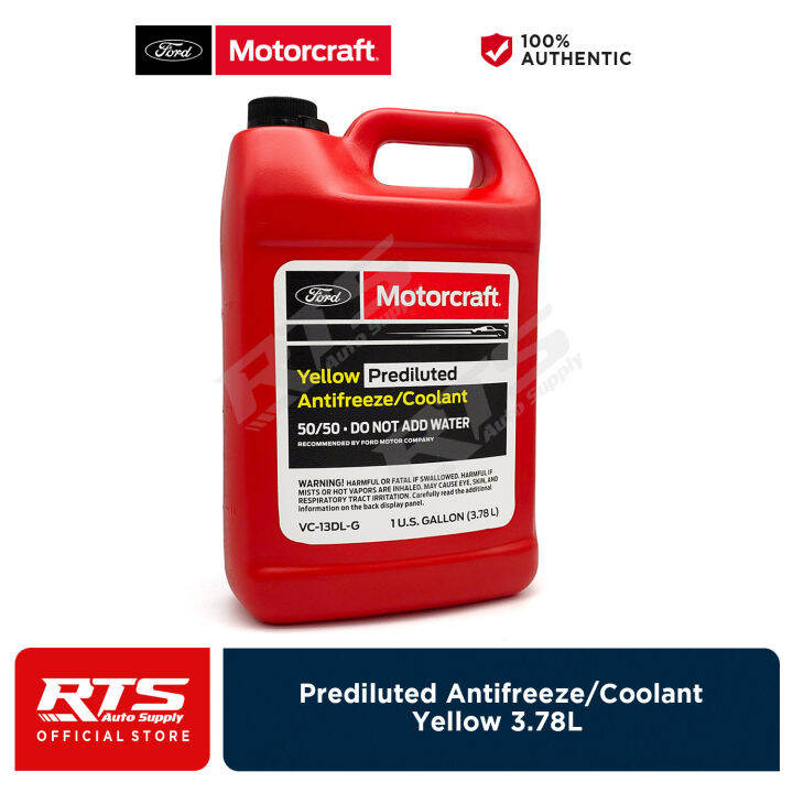 Motorcraft Prediluted 50 50 Antifreeze Antirust Coolant Yellow 3.78l 