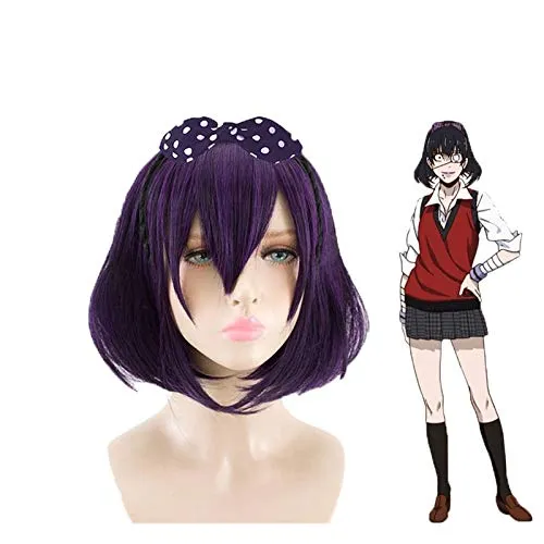 Kakegurui Compulsive Gambler Midari Ikishima Cosplay Wig Purple Short