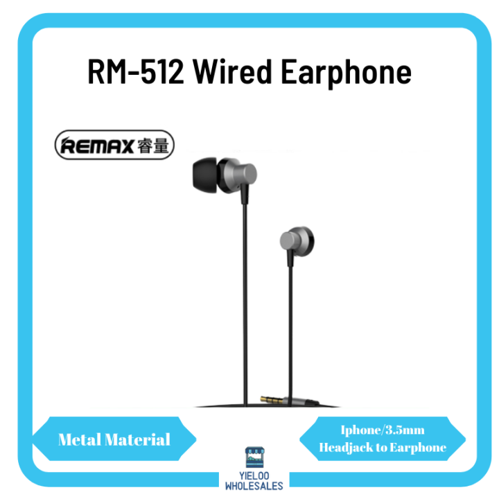Remax RM-512 iPhone หรือ3.หูฟังพันด้วยโลหะ5มมแจ็คเสียงสำหรับฟังเพลงและ ...