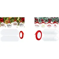 3 Inch Clear Acrylic Christmas Ornaments Acrylic Christmas DIY Tag Red Ribbon for Decoration Tag