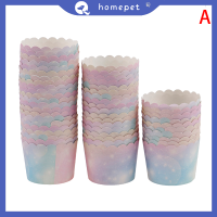 ? Homepet 50pcs Rainbow Cupcake Liners สำหรับถ้วยอบอบคัพเค้ก