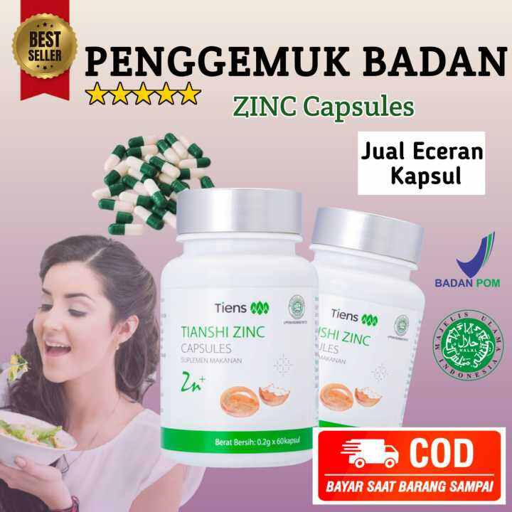 Zinc Capsules - Penggemuk Badan - Penambah Berat Badan [20 Kapsul ...