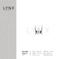 LYNX - SQUARE 254/11 - แจกันแก้ว แฮนด์เมด เนื้อใส ทรงสี่เหลี่ยมคางหมู ความสูง 11 ซม.