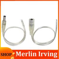 Merlin Irving Shop Transparent Female Male DC Power Adapter Pigtail Cable 5.5x2.1mm 12V Jack Connector Extension Cord For LED Strip Lights