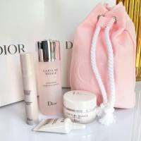 Dior Capture Total Cell Energy Set 5 ชิ้น ดิออร์เซทสกินแคร์พร้อมกระเป๋าผ้าหูรูดสีชมพู