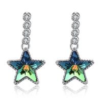 YINGRUIARNO Women Earring S925 Sterling Silver 2018 latest crystal fashion style star shaped earrings