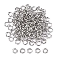 304 Stainless Steel Jump Rings, Open Jump Rings, Stainless Steel, 18 Gauge,  8x1mm, Inner Diameter: 6mm