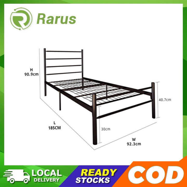Rarus simple single bed frame wooden bed iron bed wooden metal large