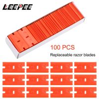 100pcs Edged Plastic Lable Glue Remover Window Glass Scraper Car Wrap Sticker Squeegee